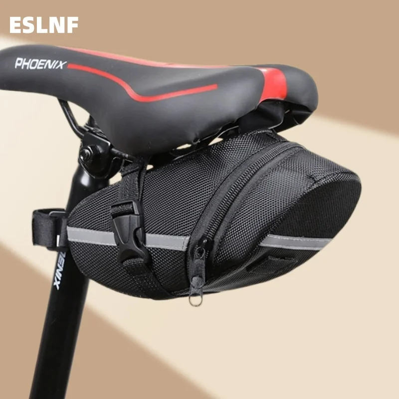 ESLNF Rainproof Bicycle Tail Bag Reflective Portable Bike Saddle Bag Bicycle Accessory