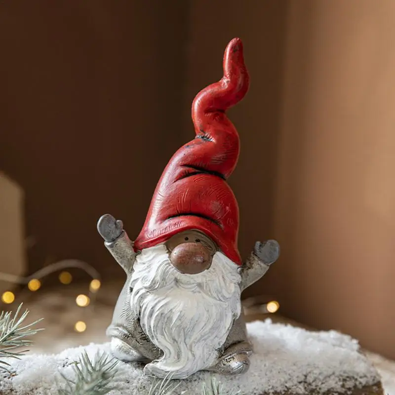 Gnome resina statua babbo natale ornamento scultura gnomo figurina decorazione con colore brillante per lo studio delle camere da letto dei centri commerciali