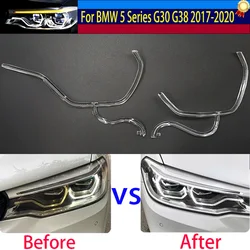 Car DRL Headlight Light Guide Strip Daytime Running Light Tube Bar Angel Eye Fit For BMW 5 Series G30 G38 LCI 2017-2020