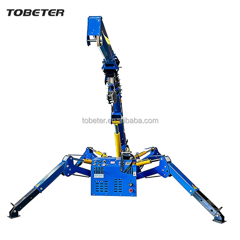 Tobeter 10m 16m 22m Lifting Height Long Boom Spider Lift Capacity 3000Kg 3T 5T 8T 10T 12T 14 Ton CE Approved Spider Crane