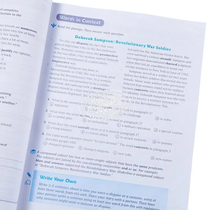 ورشة عمل المفردات 2020 إصدار الطالب الصف 5 Sadlier Sadlier 9781421716459 كتاب