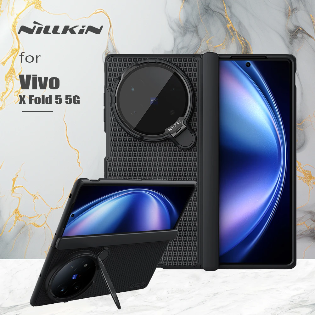 

Nillkin For Vivo X Fold 5 5G Case Super Frosted Shield Prop Fold Transparent Camera Stand Soft Frame Lens Cover Protection