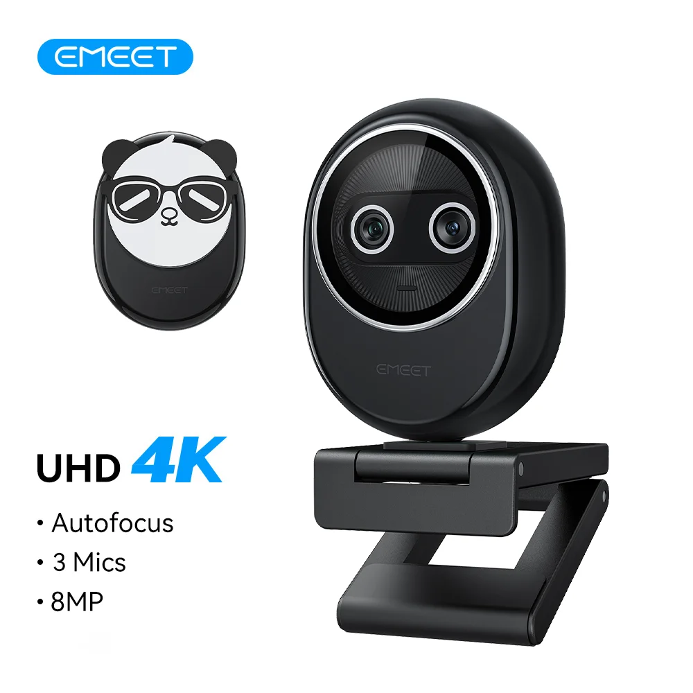 Webcam 4K EMEET Dual-Camera AI-Powered 4K Camera Great for Streaming/Desk Setup