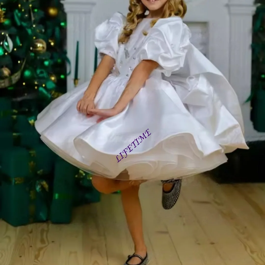Customized Princess Ball Gown Dress for Kids Girl with Bow Spanish Style Infant Birthday Christening Dress Bou