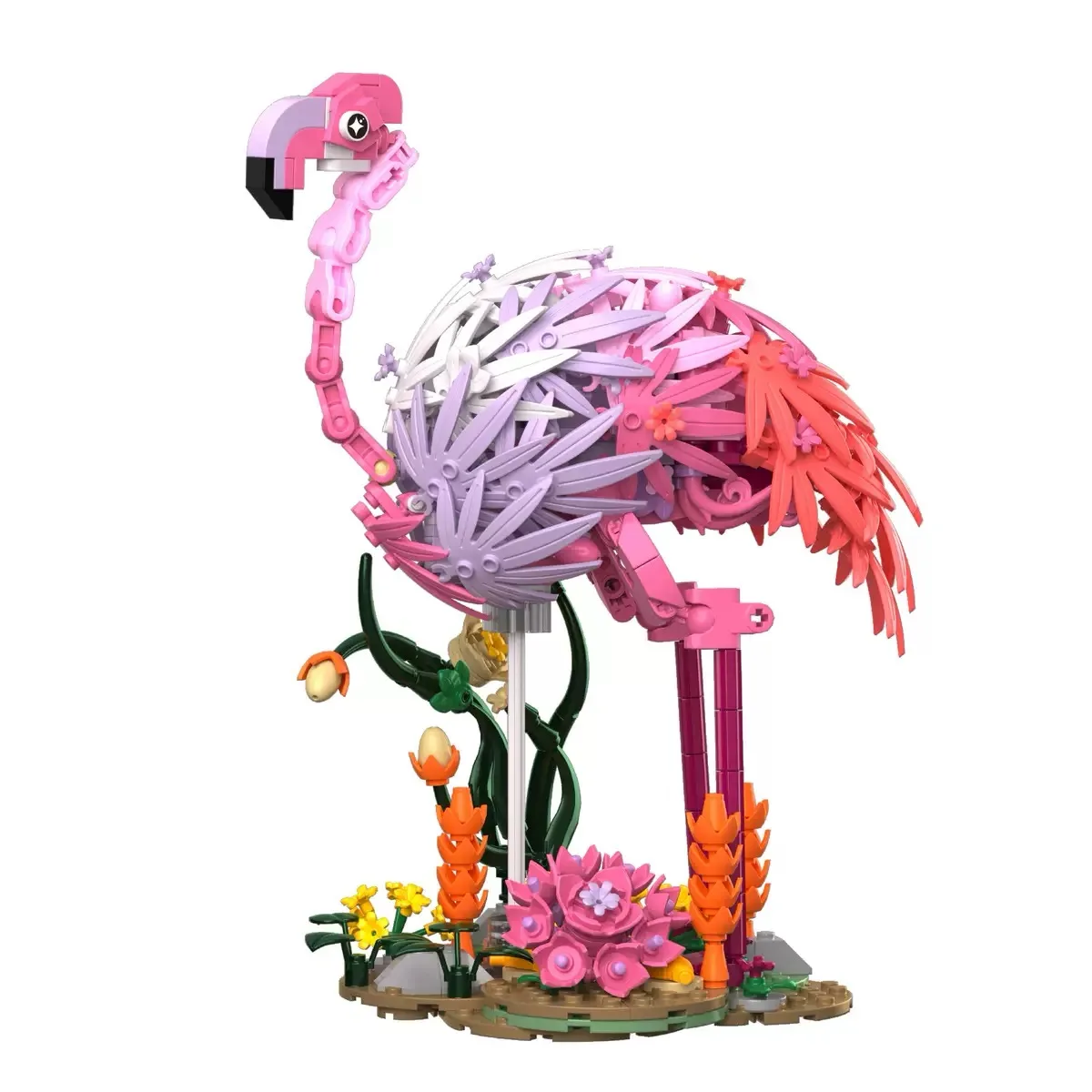 

MOC Funny Bricks Flamingo Birds Model Building Blocks Set Flowers Hot Animals Series Flamingo Decor Puzzle Toy For Children Gift