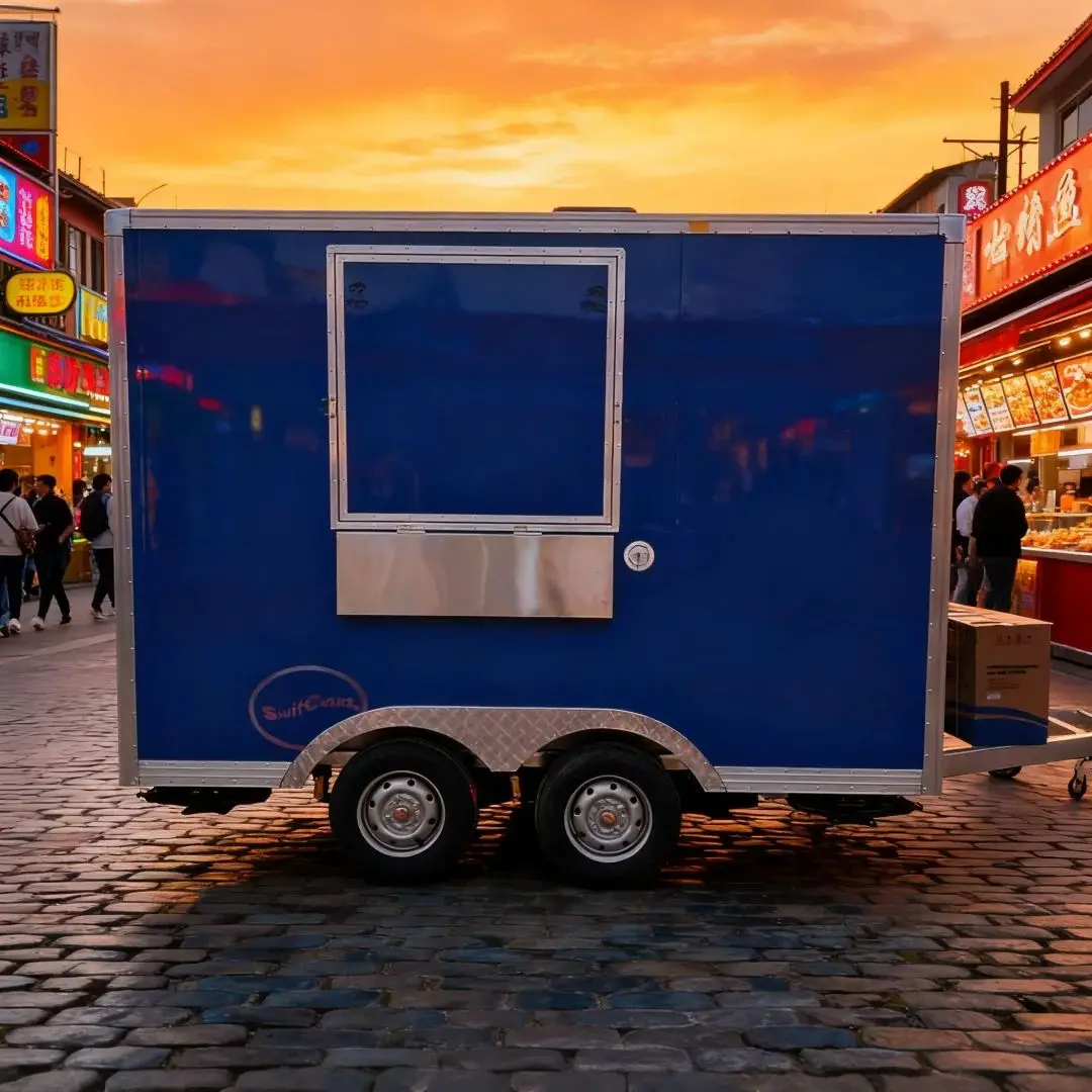 

Commercial Night Market Food Trailer Mobile Vending Cart for Outdoor Large-Capacity Ingredient Transportation