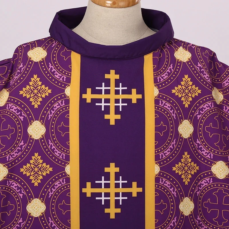 Chasuble Pastor Retro Robe Cloak Herren Church Priest Celebrater Soutane Weste Schal