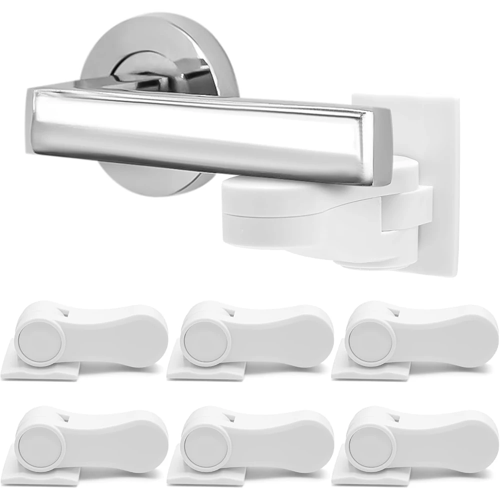 

Дверной замок с защитой от детей Coolrunner, замки для дверных ручек с защитой от детей, замок с рычагом для защиты от детей с прочным клеем для малышей