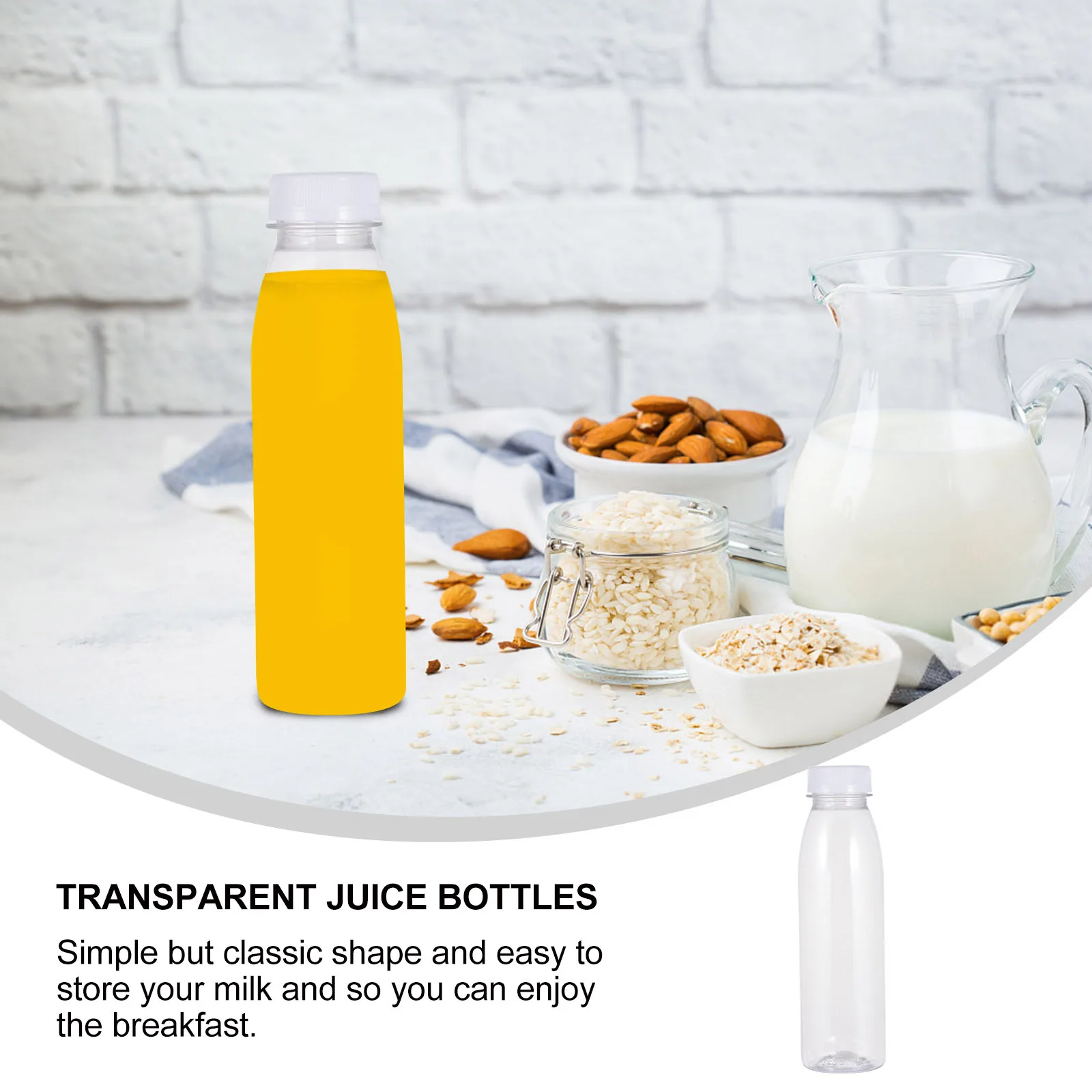 

10Pcs 350ml Durable Plastic Bottles Not Easy to Crack Deform Multipurpose Storage for Juice Drinks 350 Ml Storage Bottles