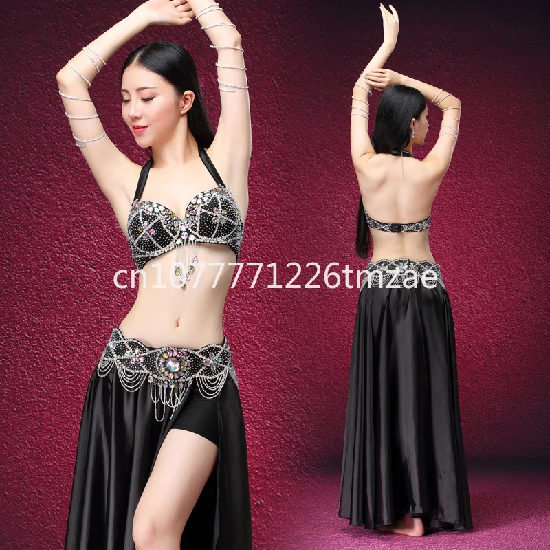 

New 20204 Pearl Embroidery Bra Performance Clothes Winter Belly Dance Suit Adult Women