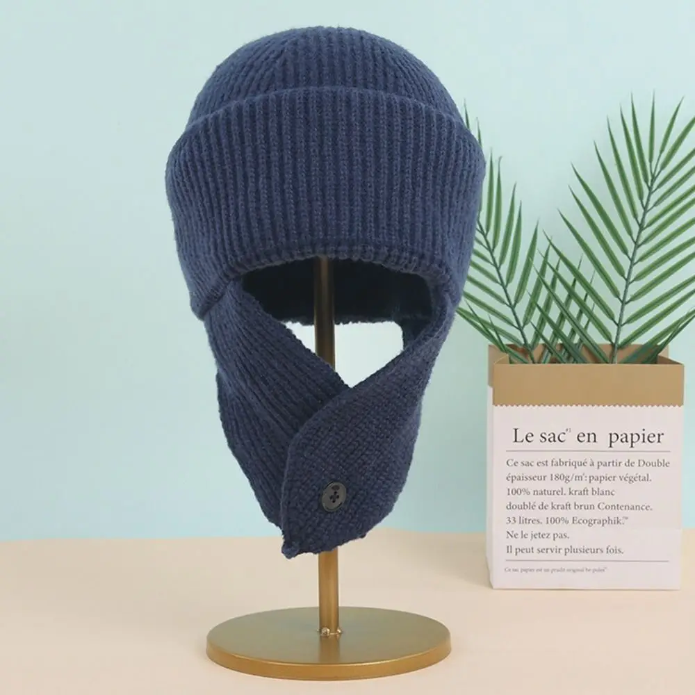 Cappello invernale caldo alla moda Berretto con paraorecchie antivento lavorato a maglia Berretto di protezione per le orecchie spesso casual da donna