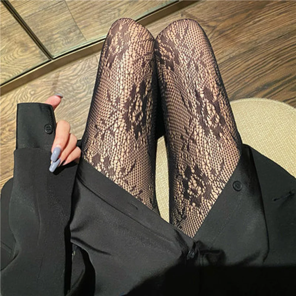 

Classic Lolita Lace Mesh Stockings Flower Vine Bottomed Pantyhose Japanese Lolita Retro Floral Rattan White Stocking Hot Tights