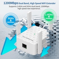 1200Mbps WiFi Repeater 2.4&5.8Ghz Dual Band Wifi Extenders Amplifier Wi-Fi Router Signal Booster Long Range Network UK Plug