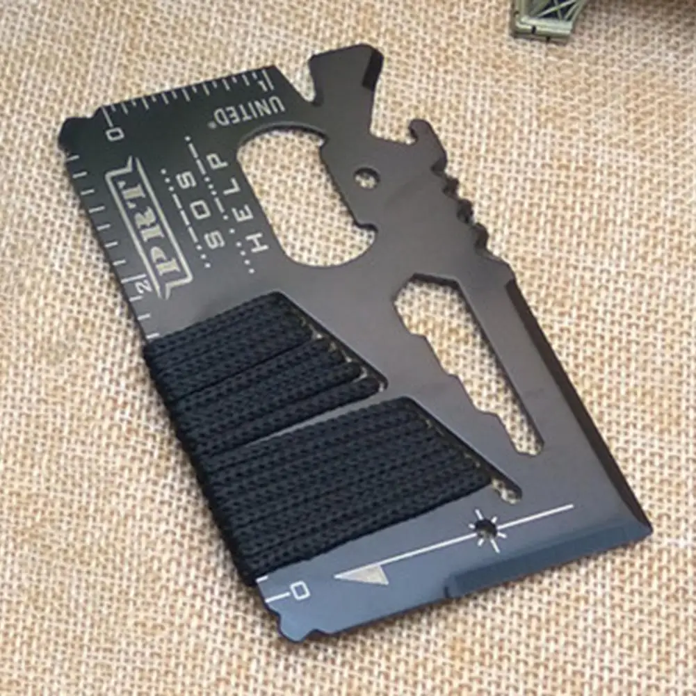 14 In 1 Pocket Survival Multi-tool Card Camping Survival Card Multi-tool Screwdriver Ruler Bottle Wrench Bottle Opener Card