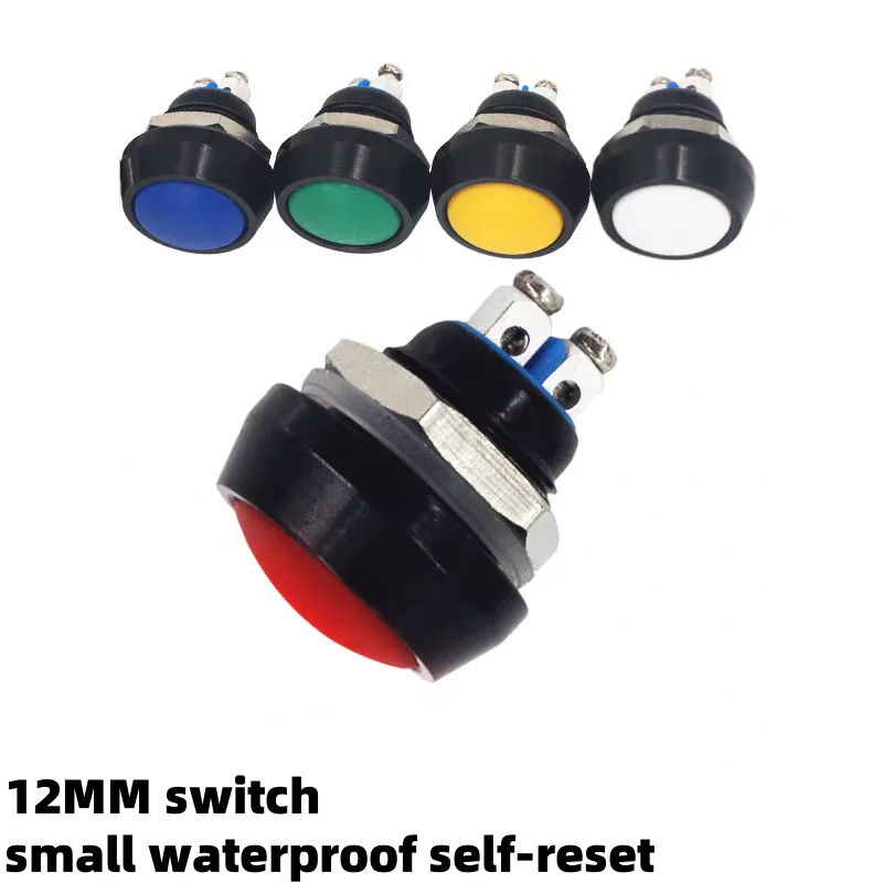 

PBS-33B push button switch 12MM small waterproof self-reset switch Round power lock-free reset switch spherical