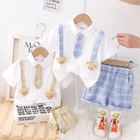 New Kids Clothes Suit Summer Children Boy Girl Patchwork T Shirt Shorts 2Pcs/Set Baby Toddler Clothing Infant 1 2 3 4 5 Years