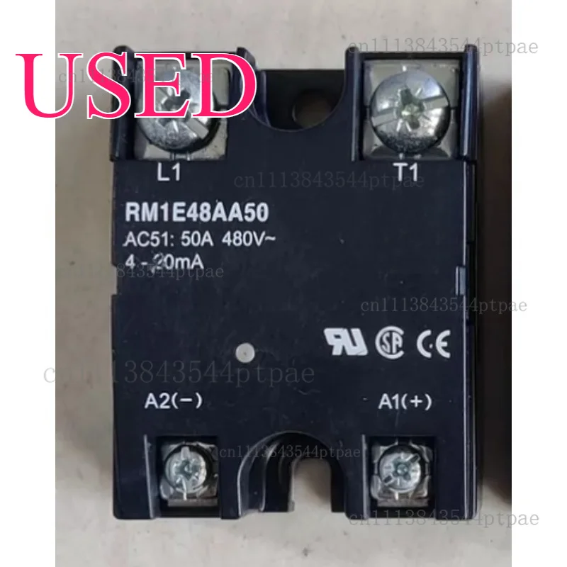 A solid state relay: rm1e48aa50: 4-20ma, 4-20ma current control input, ac480v 50a ac output. (real picture taken)