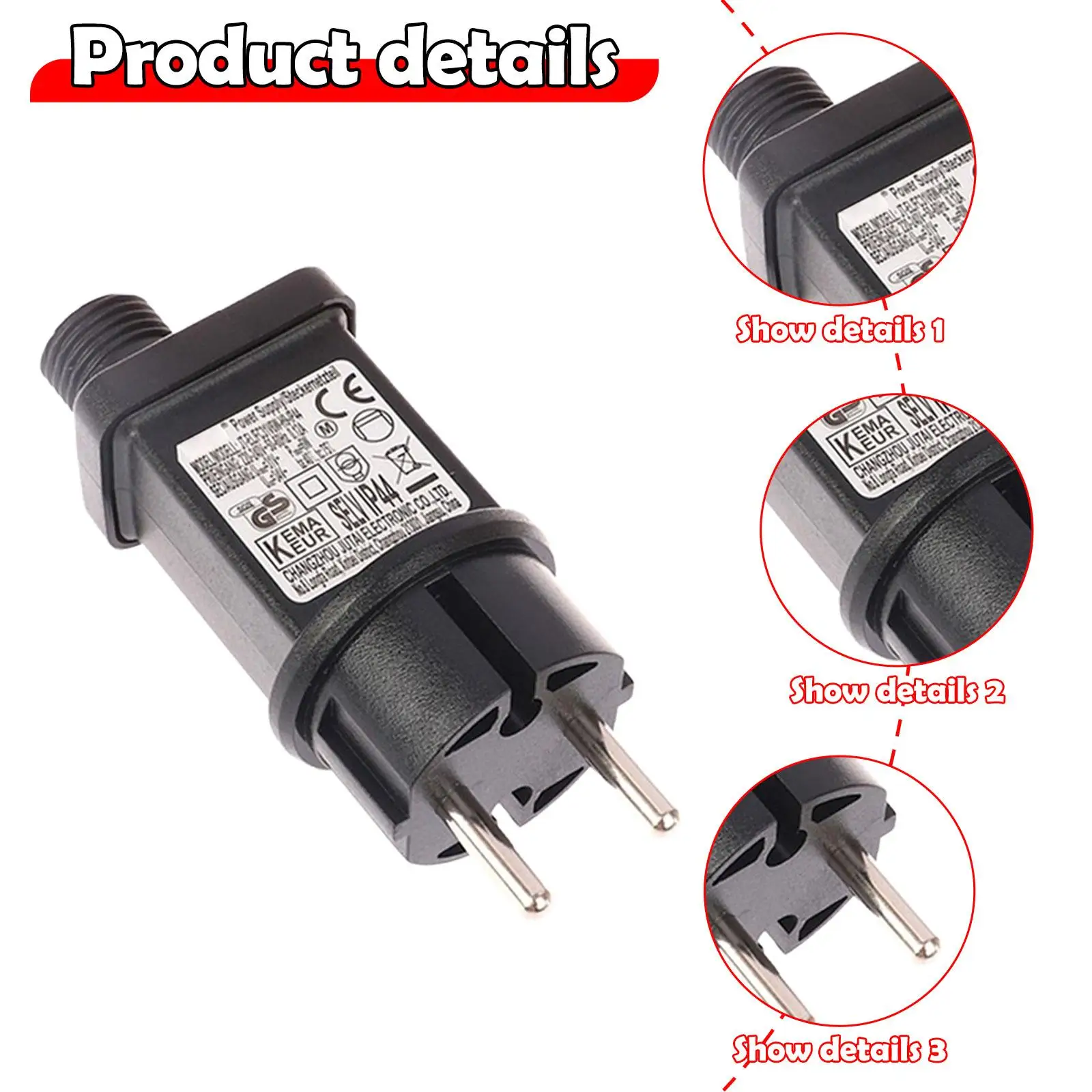 Power Supply Adaptor for Lawn Lamp 6W Christmas Light Adapter Low Voltage Transformer for Park, Indoor, Yard, Outdoor Patio