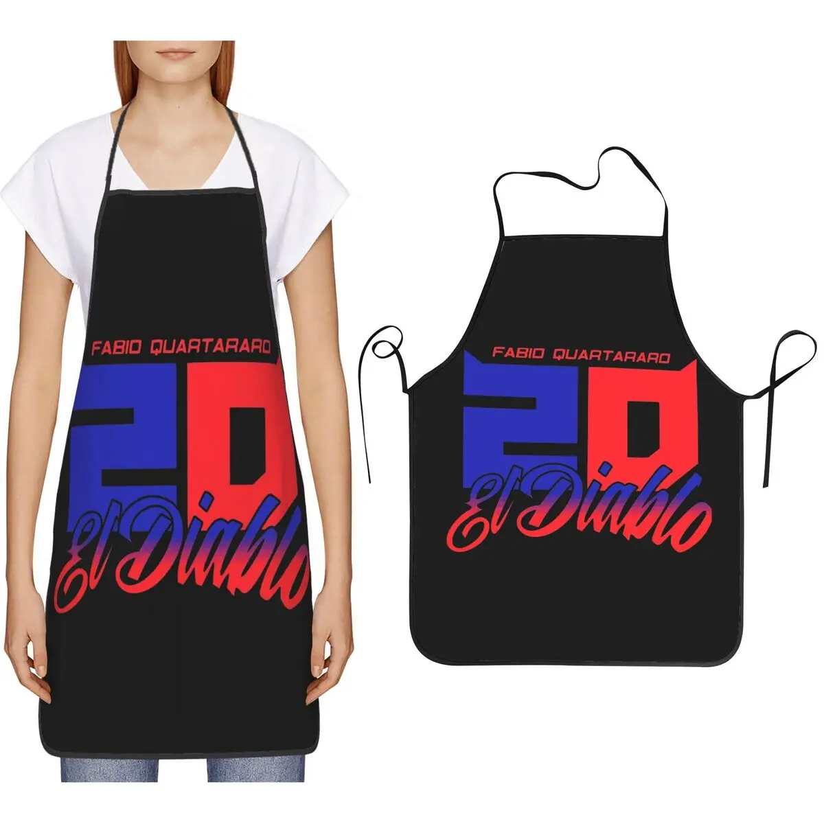 Fabio Quartararo El Diablo Number 20 Apron Chef Cooking Cuisine Tablier Bib Kitchen Cleaning Pinafore for Women Men Painting