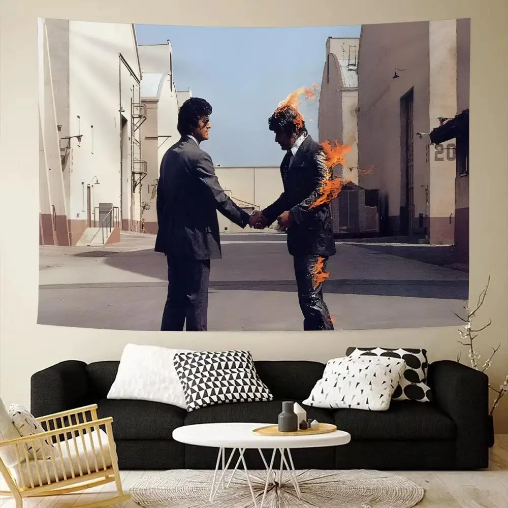 Rock band Pink The wall Floyd Tapestry House Bedroom Living Bar Garden Microfiber Decoration Background