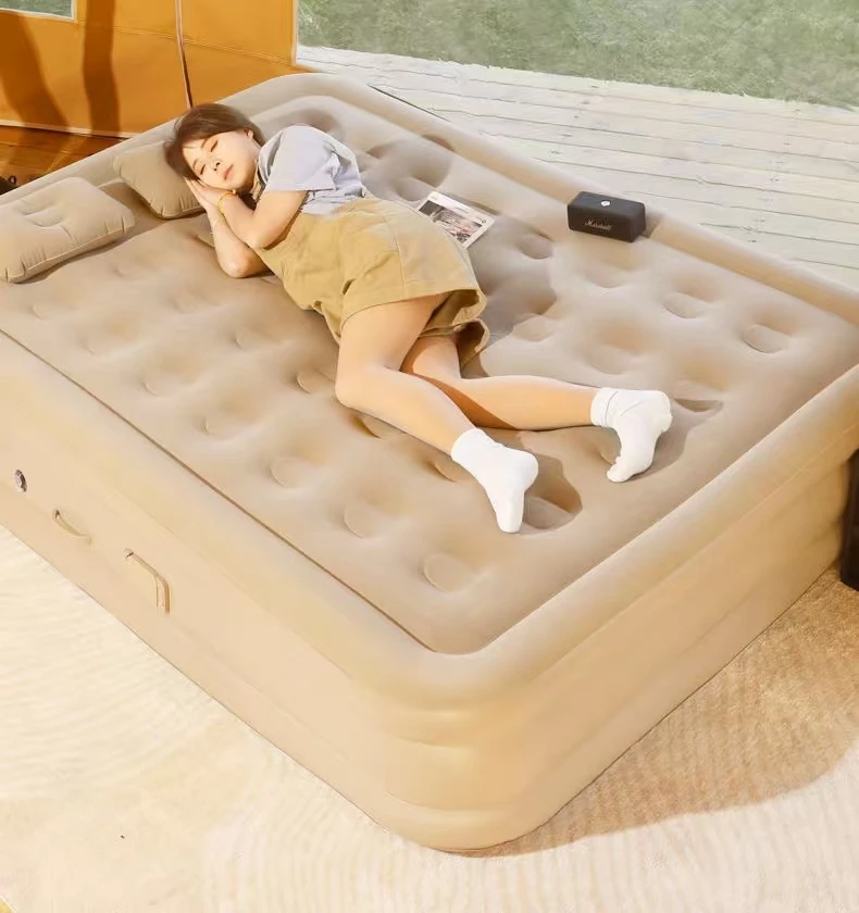 

Camping Portable Automatic Air Bed Built-in Inflatable Mattress Rechargeable Pump Inflatable Sleeping Pad