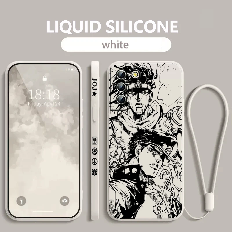 Anime JoJo's Bizarre Adventure Samsung Phone Case For Galaxy S23 S22 S21 S20 Pro FE Note 20 Plus Ultra Liquid Left Rope Cover