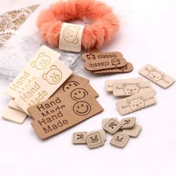 10pcs leather woven labels and fabric labels