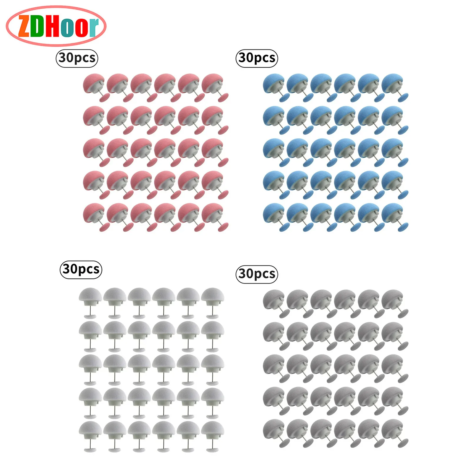 

30pcs Duvet Pin Duvet Clips Double Sided Mushroom Comforter Fasteners for Curtains Cushions Quilts Bedding Accessories