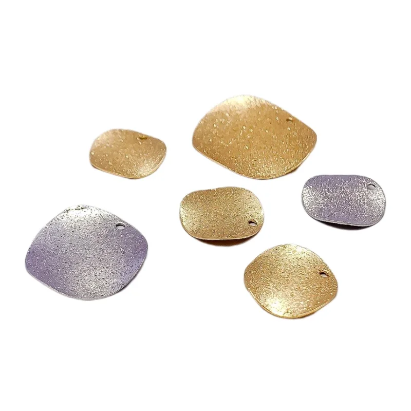 

DIY Material White K Gold Color Plated Round Matte Slice Eardrop Earring Accessories Jewelry Finding Making Components 8pcs