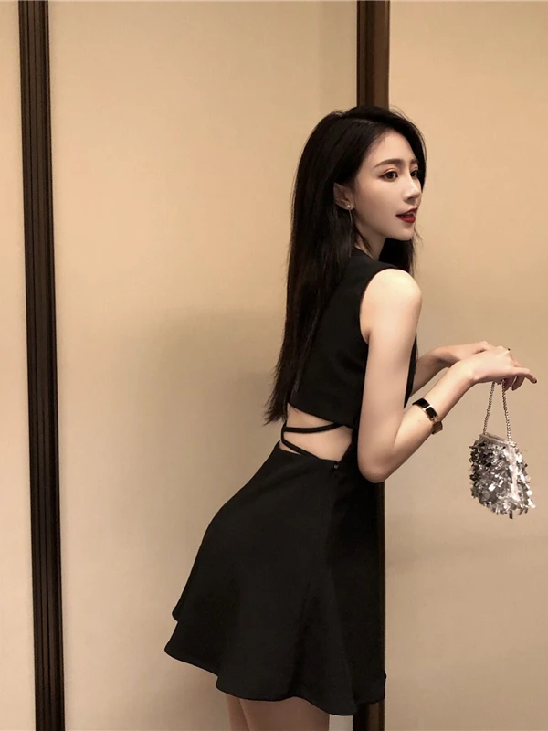 Bla adelgazante A-Line Dr mujer Par Wear cintura alta ort Sle vestido de noche coreano Sle Primavera Verano otoño