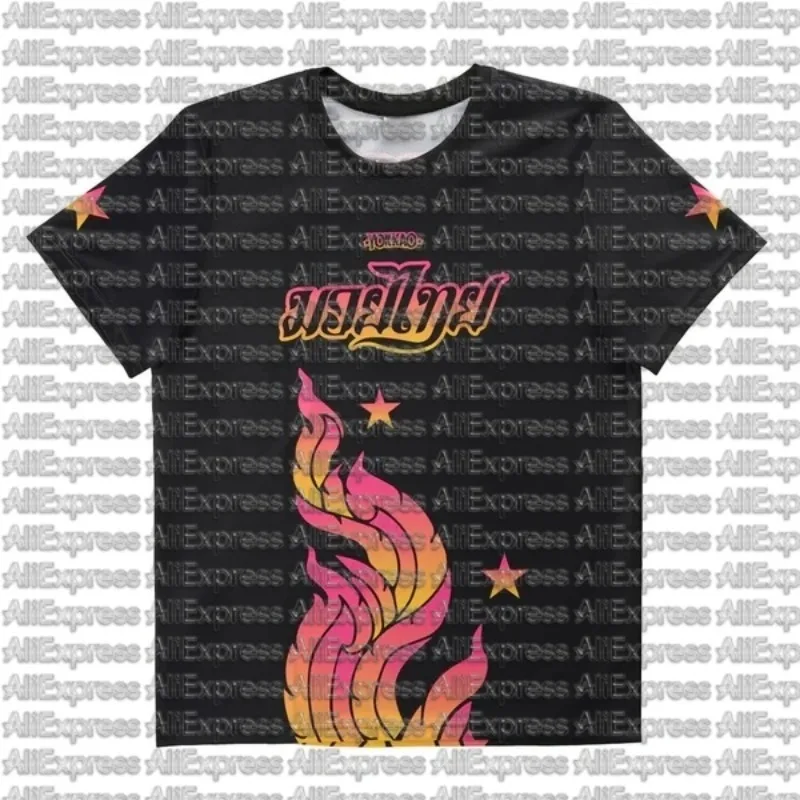 2026 Hot Selling Summer YOKKAO Fashion Casual Sports MMA Black Flame Short Sleeved Adult and Children Boxing Personality T-shirt