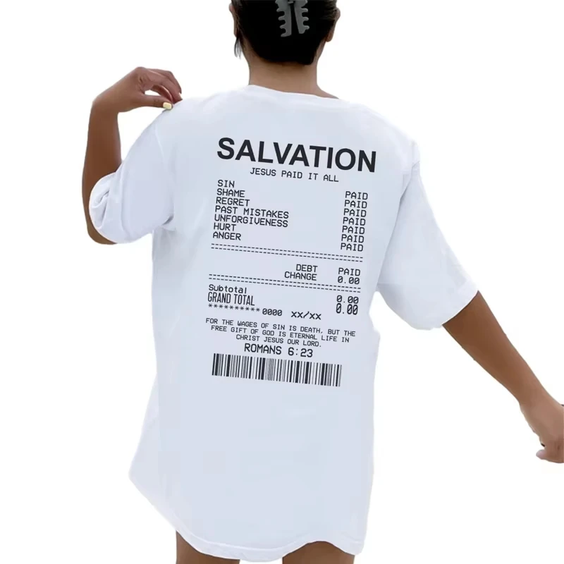 T-shirts chrétiens 2026 pour hommes et femmes, avec impression dorsale verset biblique, coupe oversize, streetwear drôle, streetwear Jésus