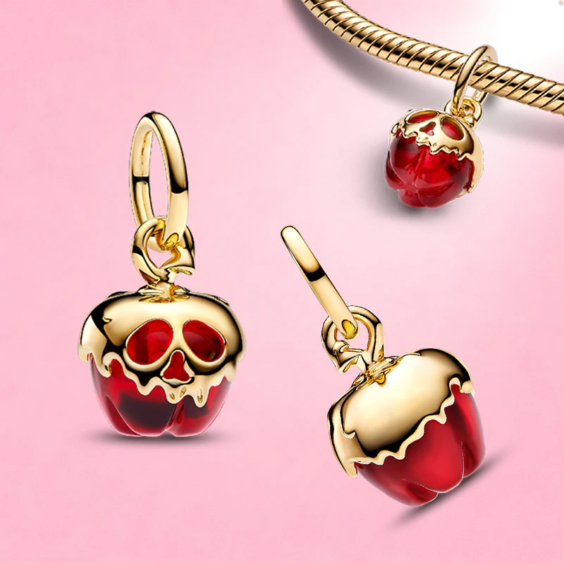 Danturn 925 فضة ديزني علاء الدين سنو وايت المجمدة دلايات صالح أساور قلادة المعلقات للنساء DIY بها بنفسك صنع المجوهرات