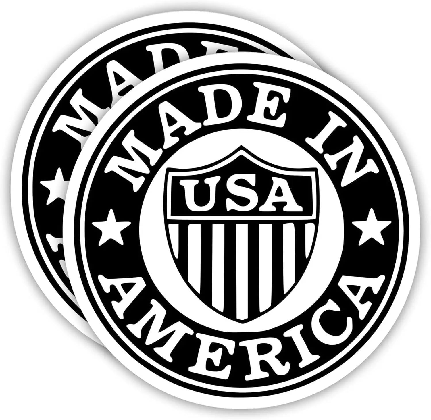 2 Pack American Manufacturing Shield Emblem PVC Sticker For Car Body And Laptop Personal Accessories Decoration Decal