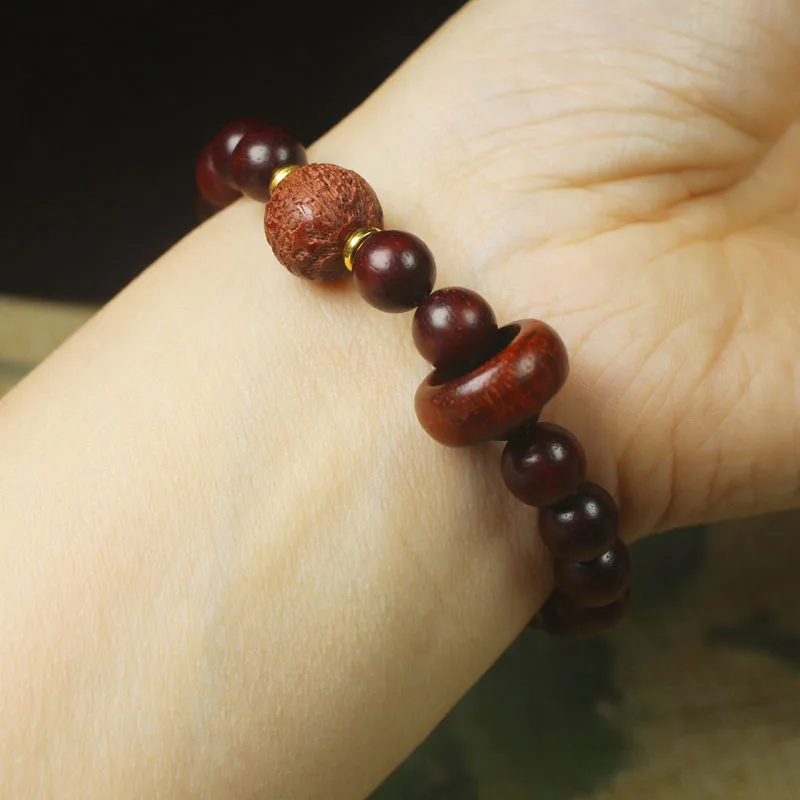 Rosewood Red Sandalwood 8mm Good Luck Comes Bracelet Pi Xiu Bracelet Simple Buddha Beads Rosary Ornament