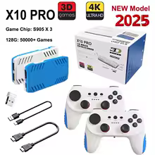 Novo Game Stick X10 Pro com S905X3: Vale a Pena em 2025? 128G X10 PRO GameStick 4K HD TV Console de videogame Jogos 3D 40 + simuladores S905 x 3 Jogos retrô Controlador duplo 2.4G