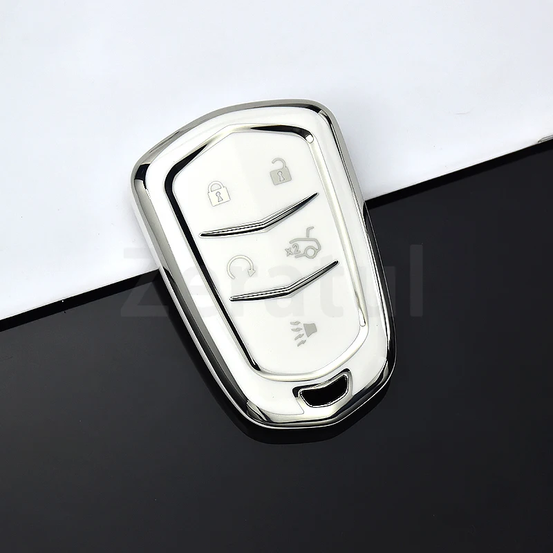 Car Key Case Cover for Cadillac ATS CT6 CTS DTS XT5 Escalade ESV SRX STS XTS 28T ELR 2014 2015 2016 2017 2018 Auto Shell Holder