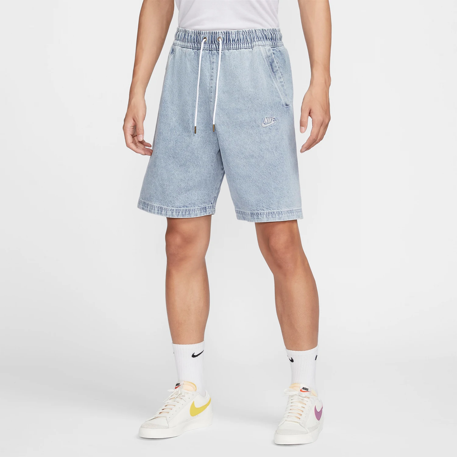 

Nike genuine genuine 2024 New Men's Loose Breathable Drawstring Denim Shorts HQ1470-410