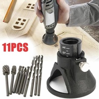 11pcs HSS Woodworking Locator Set With Drill Bit Electric Drill Engraver Grinder Dremel Rotary Tool Power Tools Accessories