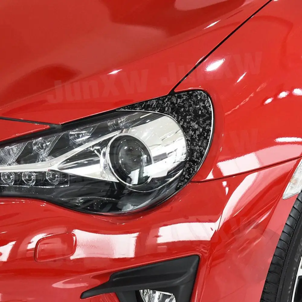 Carbon Fiber Front Eyelids Head Lamp Eyebrow Cover 2PCS/Set For Toyota GT 86 2013-2020 Car Decoration