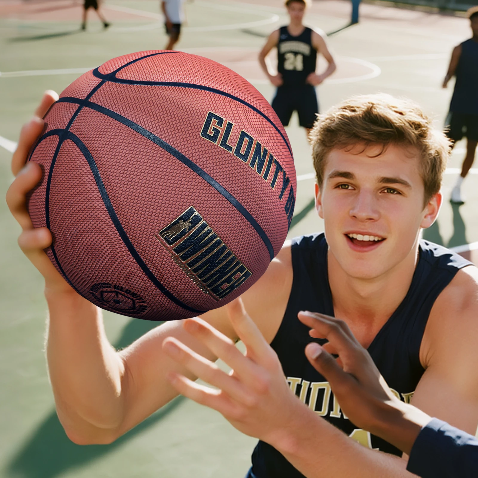 

Баскетбольный мяч из композитной кожи, размер 7, мягкий, износостойкий, для игр в помещении и тренировок на открытом воздухе, нескользящий, коричнево-красный, высокого качества.