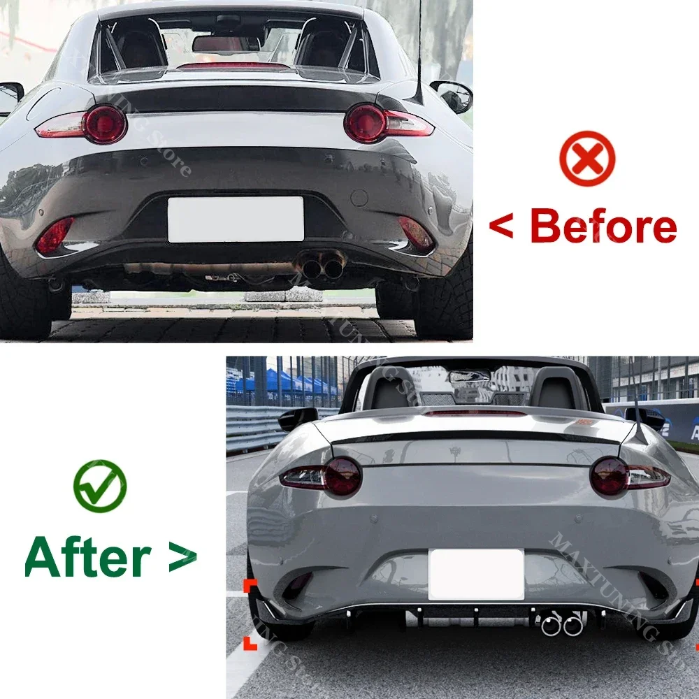 Maxton Style Bumper Splitter For Mazda MX-5 Miata ND RF Roadster 2015-2025 Rear Diffuser Lip Spoiler Modification Car Body Kit