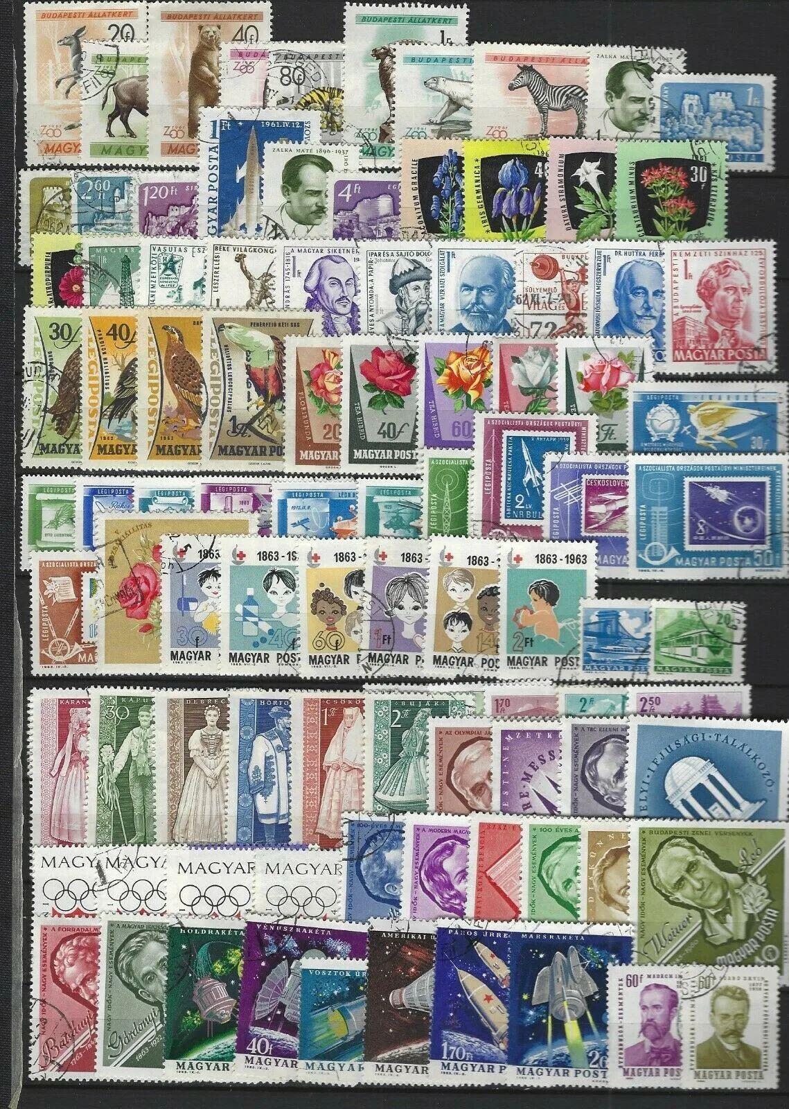 Vintage Hungary Used Postage Stamps 50/100/500 Pcs With Original Postmarks All Different for Philately Scrapbooking Collectors