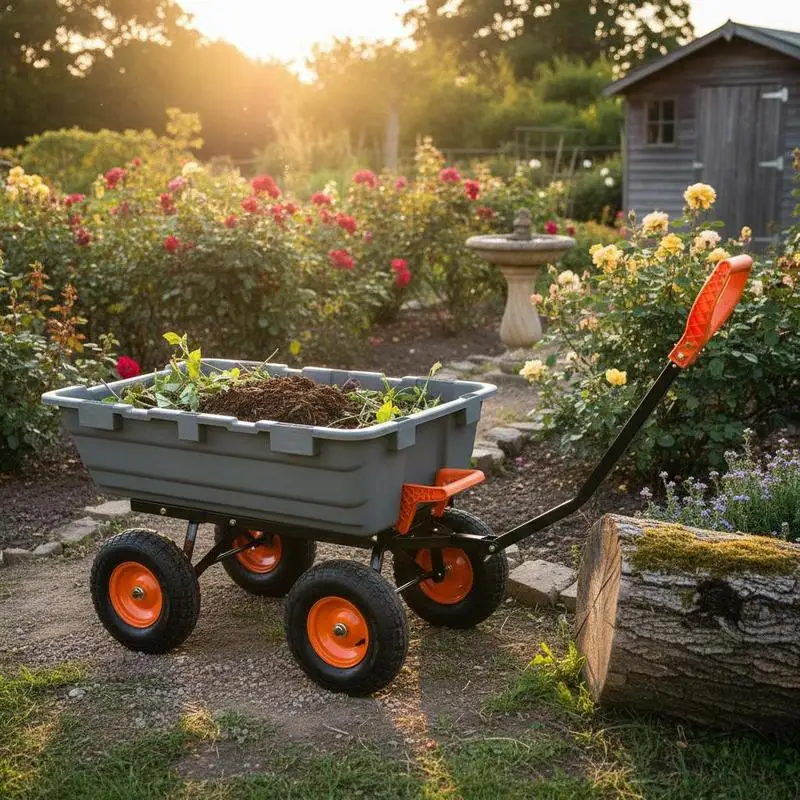 Transportwagen & Gartenkarre 680kg Tragkraft, Robuster Bollerwagen (202x80x65cm) mit 2-in-1-Griff & 33cm Luftreifen, Stahlrahmen-Schubkarre für Garten, Werkstatt & Transport – Hochleistungsfähig &