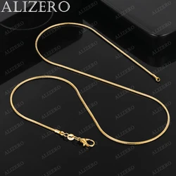 ALIZERO collane a catena serpente in oro 18 carati 2mm 16/18/20/22/24/26/28/30 pollici donna uomo moda gioielleria raffinata regali