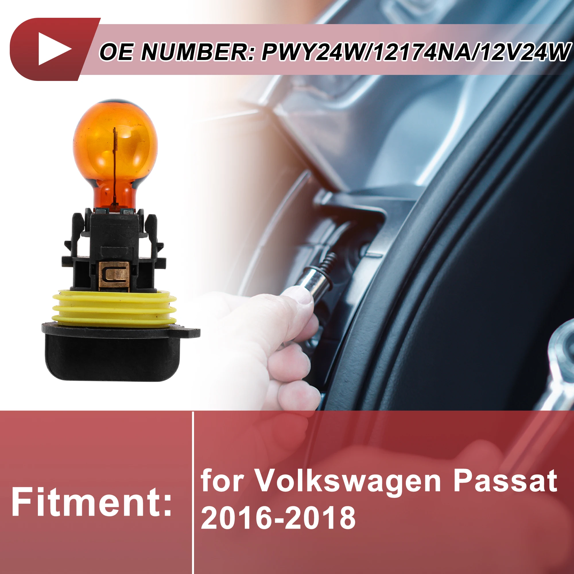 

X Autohaux Розетка указателя поворота для Volkswagen Passat 16-18 No PWY24W DRL Day Running