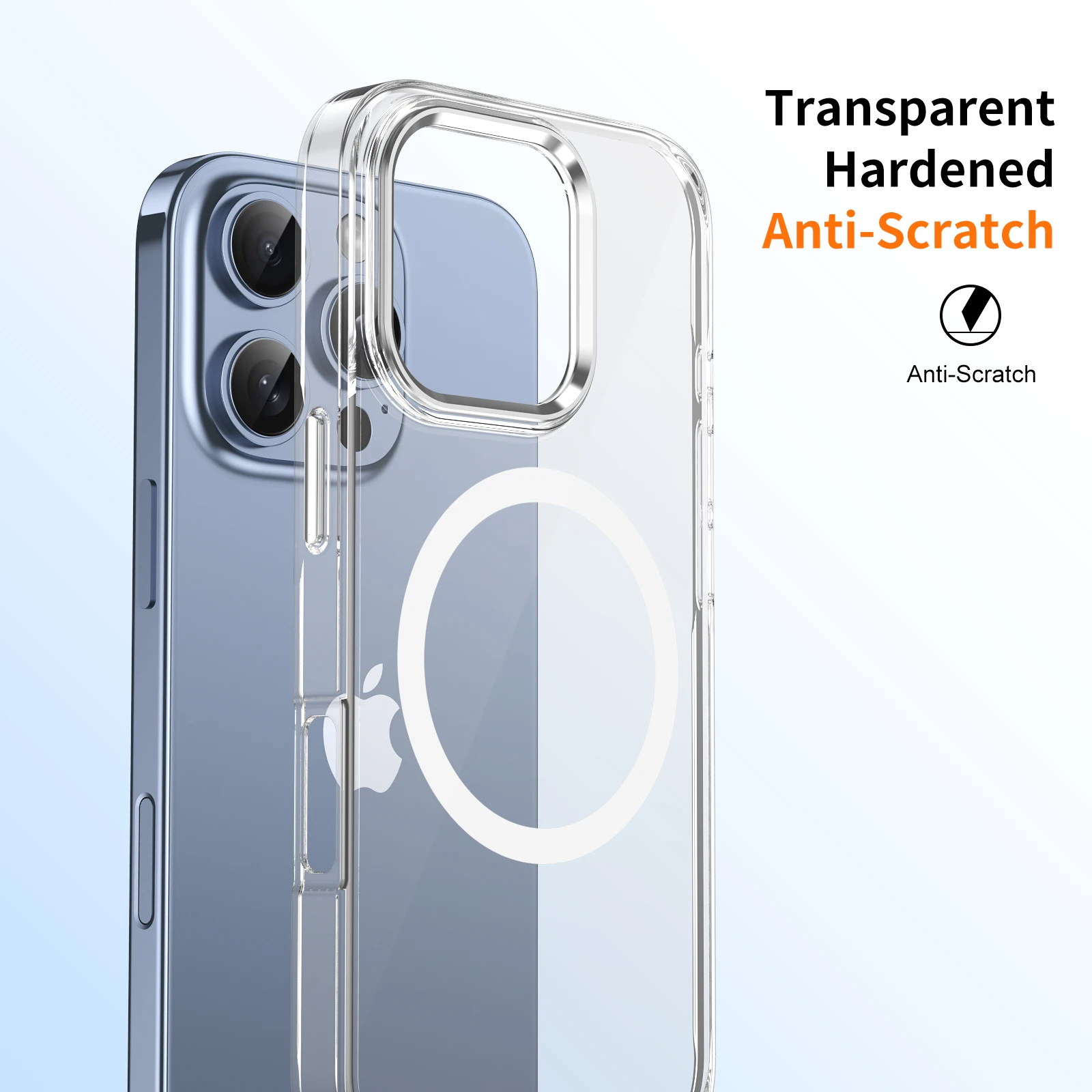 For Apple Iphone 16 Plus Pro Max Original Magnetism Cover Magsafe Case Clear Acrylic Silicon Ice-sensing Magnetic PC Case