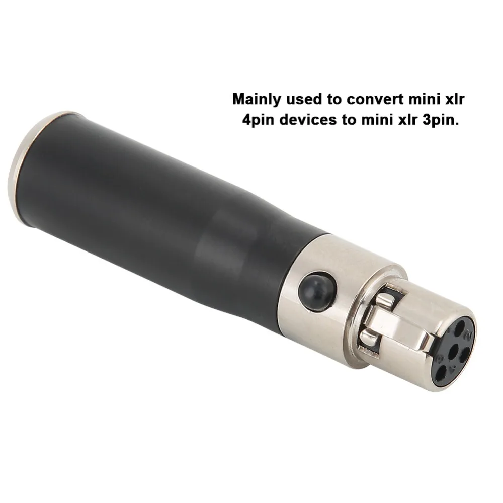2PCS Easy to Use Zinc Alloy Casing Mini XLR 3pin Male Connector to Mini XLR 4pin Female Microphone Adapter Microphone Connection