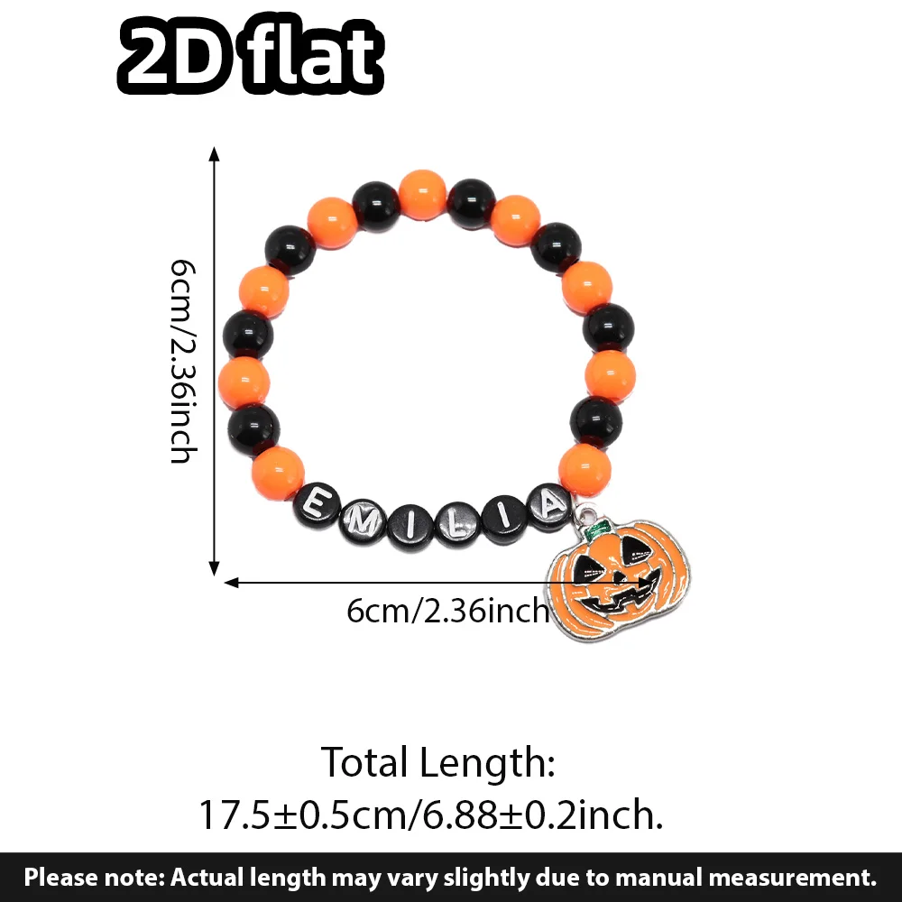 قطعة واحدة من سوار اليقطين الشريرة المخصص - هدايا فريدة من نوعها مخصصة من اللؤلؤ الصلب محفورة بالليزر للاستخدام اليومي