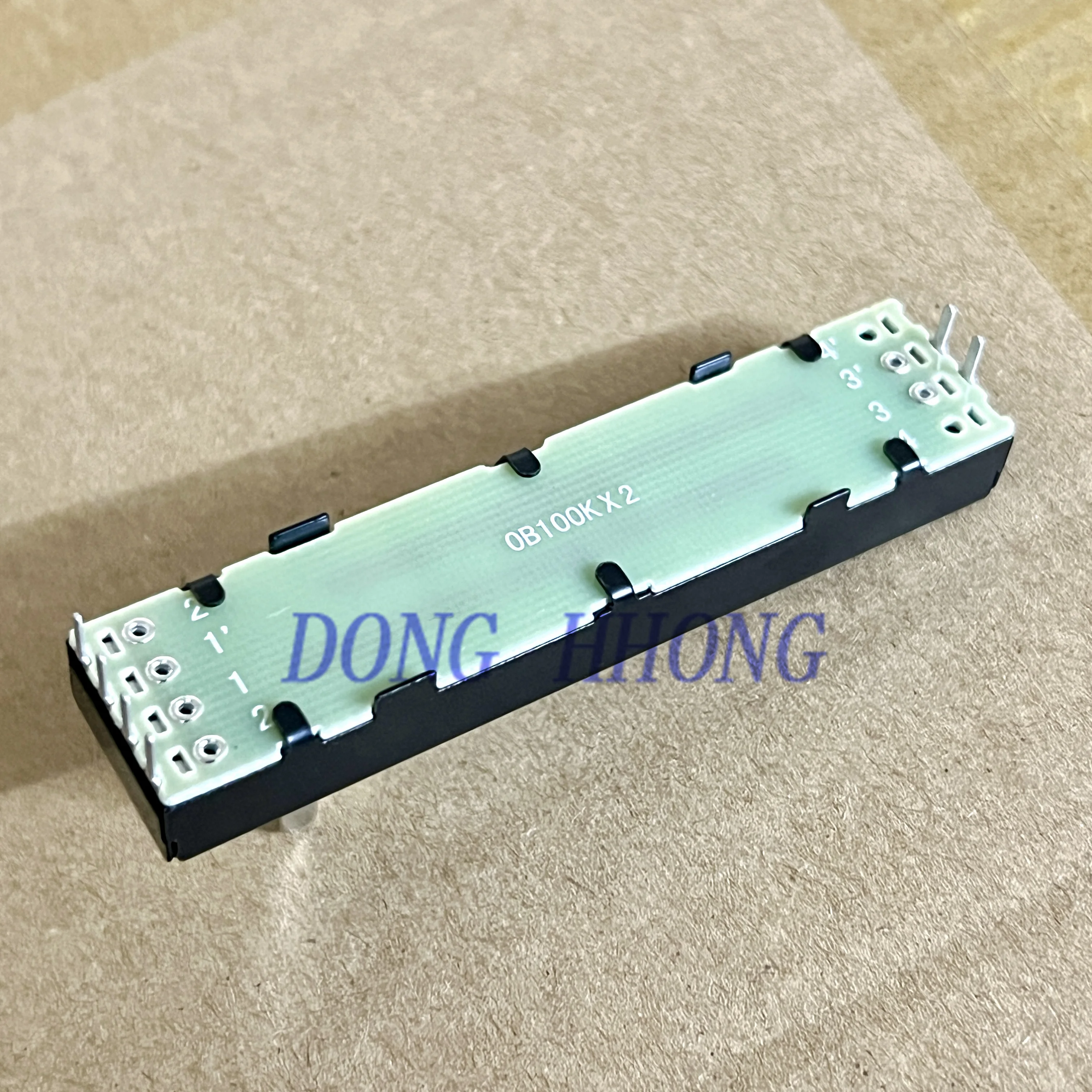 1 pcs High quality 73mm mixer potentiometer B100KX2 dual 6-pin handle with a length of 15mm
